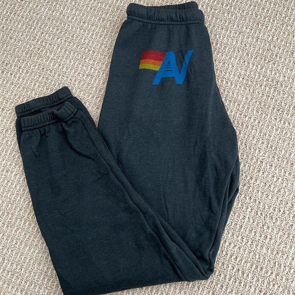 BRAND NEW W/ TAGS. aviator nation logo collection sweatpants size med (charcoal)